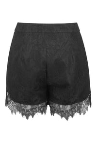 Viola Black Lace Trimmed Shorts