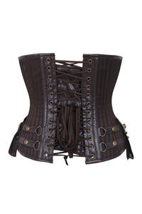 Brown Striped Steampunk captain Underbust with Pouches