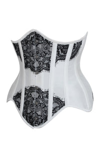 White Lace Overlay Underbust Corset