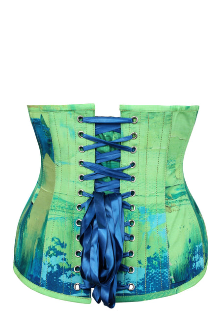 Corset Story MY-626 Green and Blue Colour Blot Underbust Corset