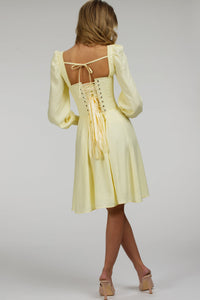 Corset Story SC-057 Sunflower Lemon Sorbet Corset Dress with Long Sleeves