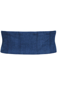 Violet Blue Chambray Corset Style Belt