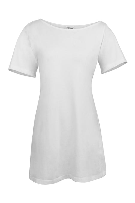 Ione White Jersey Asymmetrical T-Shirt Dress