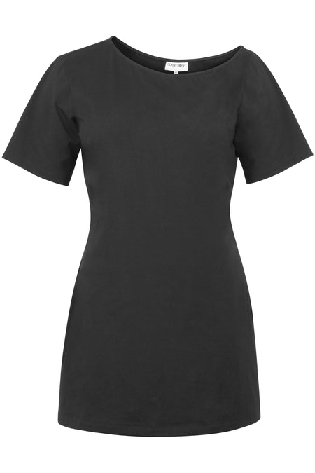 Ione Black Jersey Asymmetrical T-Shirt Dress