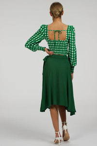 Corset Story SC-093 Agapanthus Heritage Green Rayon Asymmetric Wrap Skirt