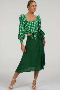 Corset Story SC-093 Agapanthus Heritage Green Rayon Asymmetric Wrap Skirt