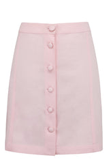 Corset Story SC-097 Poppy Prairie PInk Cotton Twill Skirt With Self Covered Buttons