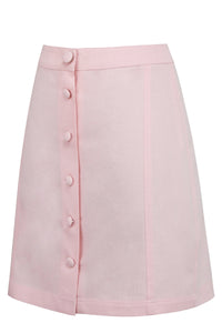 Corset Story SC-097 Poppy Prairie PInk Cotton Twill Skirt With Self Covered Buttons