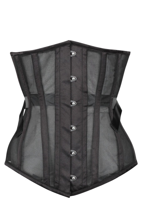 Corset Story WTS913 Black Longline Mesh Underbust with Fan Lacing