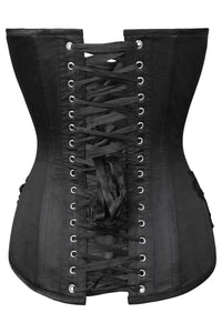 Corset Story WTS947 Black Satin Lace Applique Overbust Corset